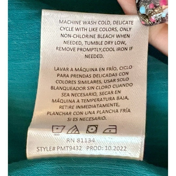 Pacific Trail Men’s Long Sleeve Woven Button-Up‎ Shirt XL Turquoise Teal EUC - Picture 9 of 9